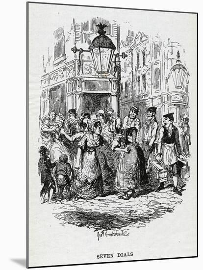 Seven Dials, Slums, 1836-George Cruikshank-Mounted Photographic Print