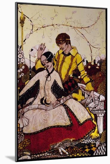 "Seven Dog-Days We Let Pass, Naming Queens in Glenmacnass" Illustration by Harry Clarke from…-Harry Clarke-Mounted Giclee Print
