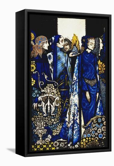Seven dog-days we let pass, naming Queens in Glenmacnass'-Harry Clarke-Framed Stretched Canvas