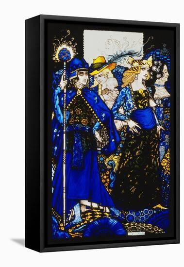 Seven dog-days we let pass, naming Queens in Glenmacnass'-Harry Clarke-Framed Stretched Canvas