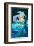 Seven Dolphins-Jim Warren-Framed Premium Giclee Print