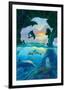 Seven Dolphins-Jim Warren-Framed Premium Giclee Print