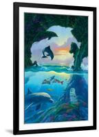 Seven Dolphins-Jim Warren-Framed Premium Giclee Print