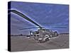 Seven Exposure HDR Image of a Stationary AH-64D Apache Helicopter-Stocktrek Images-Stretched Canvas