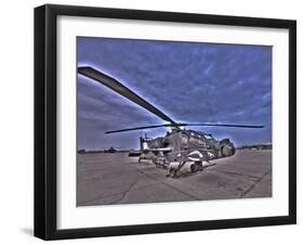 Seven Exposure HDR Image of a Stationary AH-64D Apache Helicopter-Stocktrek Images-Framed Photographic Print