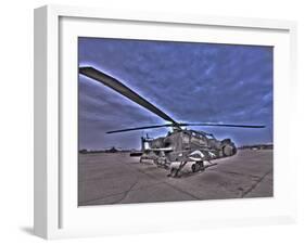 Seven Exposure HDR Image of a Stationary AH-64D Apache Helicopter-Stocktrek Images-Framed Photographic Print