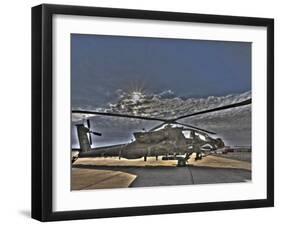 Seven Exposure HDR Image of a Stationary AH-64D Apache Helicopter-Stocktrek Images-Framed Photographic Print