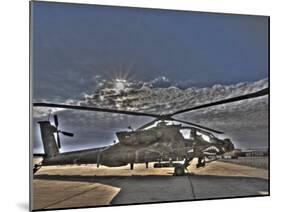 Seven Exposure HDR Image of a Stationary AH-64D Apache Helicopter-Stocktrek Images-Mounted Photographic Print