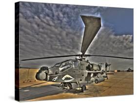 Seven Exposure HDR Image of a Stationary AH-64D Apache Helicopter-Stocktrek Images-Stretched Canvas