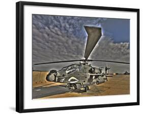 Seven Exposure HDR Image of a Stationary AH-64D Apache Helicopter-Stocktrek Images-Framed Photographic Print