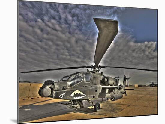 Seven Exposure HDR Image of a Stationary AH-64D Apache Helicopter-Stocktrek Images-Mounted Photographic Print