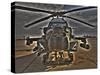 Seven Exposure HDR Image of an AH-64D Apache Helicopter as it Sits on its Pad-Stocktrek Images-Stretched Canvas