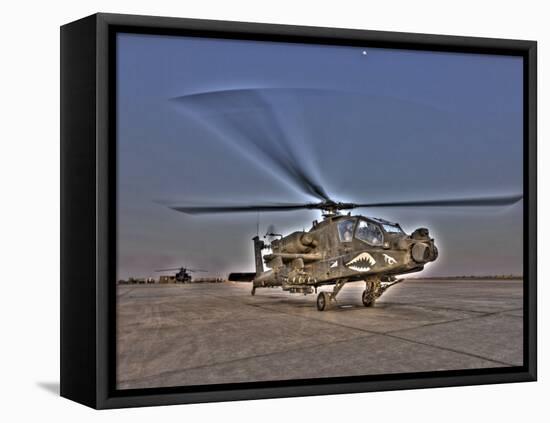 Seven Exposure HDR Image of an AH-64D Apache Helicopter-Stocktrek Images-Framed Stretched Canvas