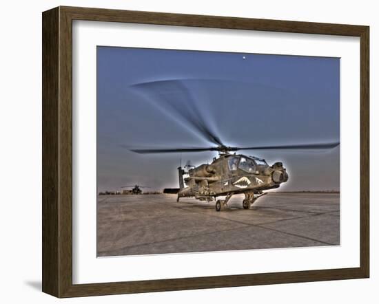 Seven Exposure HDR Image of an AH-64D Apache Helicopter-Stocktrek Images-Framed Photographic Print