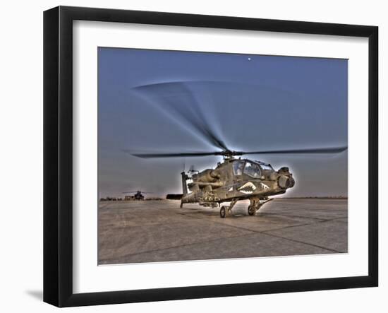 Seven Exposure HDR Image of an AH-64D Apache Helicopter-Stocktrek Images-Framed Photographic Print