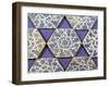 Seven Iznik Blue and White Hexagonal Pottery Tiles, circa 1540-null-Framed Giclee Print