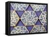 Seven Iznik Blue and White Hexagonal Pottery Tiles, circa 1540-null-Framed Stretched Canvas