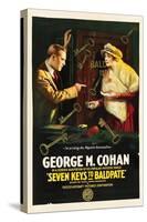 SEVEN KEYS TO BALDPATE, l-r: George M. Cohan, Anna Q. Nilsson on poster art, 1917.-null-Stretched Canvas