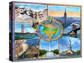 Seven Man Made Wonders of the USA-Adrian Chesterman-Stretched Canvas