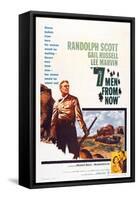 Seven Men from Now, (Aka 7 Men from Now), Left: Randolph Scott, 1956-null-Framed Stretched Canvas
