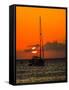 Seven Mile Beach, Grand Cayman. Sailboat on the Carribean at sunset.-Jolly Sienda-Framed Stretched Canvas