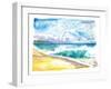 Seven Mile Beach Grand Cayman With Turquoise Waves-M. Bleichner-Framed Art Print