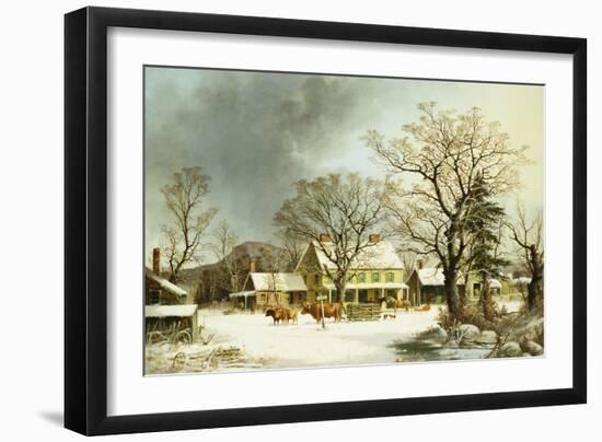 Seven Miles to Salem, 1863-George Henry Durrie-Framed Giclee Print