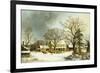 Seven Miles to Salem, 1863-George Henry Durrie-Framed Giclee Print