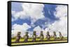 Seven Moai at Ahu Akivi, the First Restored Altar, Rapa Nui National Park-Michael Nolan-Framed Stretched Canvas