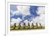 Seven Moai at Ahu Akivi, the First Restored Altar, Rapa Nui National Park-Michael Nolan-Framed Photographic Print