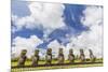 Seven Moai at Ahu Akivi, the First Restored Altar, Rapa Nui National Park-Michael Nolan-Mounted Photographic Print