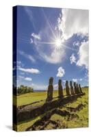 Seven Moai at Ahu Akivi, the First Restored Altar, Rapa Nui National Park-Michael Nolan-Stretched Canvas