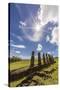 Seven Moai at Ahu Akivi, the First Restored Altar, Rapa Nui National Park-Michael Nolan-Stretched Canvas