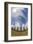 Seven Moai at Ahu Akivi, the First Restored Altar, Rapa Nui National Park-Michael Nolan-Framed Photographic Print