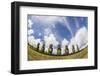 Seven Moai at Ahu Akivi, the First Restored Altar, Rapa Nui National Park-Michael Nolan-Framed Photographic Print