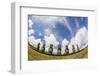 Seven Moai at Ahu Akivi, the First Restored Altar, Rapa Nui National Park-Michael Nolan-Framed Photographic Print