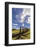 Seven Moai at Ahu Akivi, the First Restored Altar, Rapa Nui National Park-Michael Nolan-Framed Photographic Print