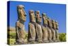 Seven Moai at Ahu Akivi, the First Restored Altar-Michael Nolan-Stretched Canvas