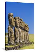 Seven Moai at Ahu Akivi, the First Restored Altar-Michael Nolan-Stretched Canvas