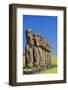 Seven Moai at Ahu Akivi, the First Restored Altar-Michael Nolan-Framed Photographic Print