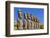 Seven Moai at Ahu Akivi, the First Restored Altar-Michael Nolan-Framed Photographic Print