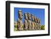 Seven Moai at Ahu Akivi, the First Restored Altar-Michael Nolan-Framed Photographic Print