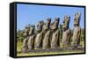 Seven Moai at Ahu Akivi-Michael-Framed Stretched Canvas