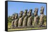 Seven Moai at Ahu Akivi-Michael-Framed Stretched Canvas