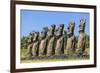 Seven Moai at Ahu Akivi-Michael-Framed Photographic Print