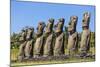 Seven Moai at Ahu Akivi-Michael-Mounted Photographic Print