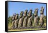 Seven Moai at Ahu Akivi-Michael-Framed Stretched Canvas