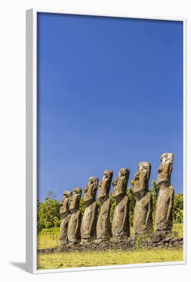 Seven Moai at Ahu Akivi-Michael-Framed Photographic Print