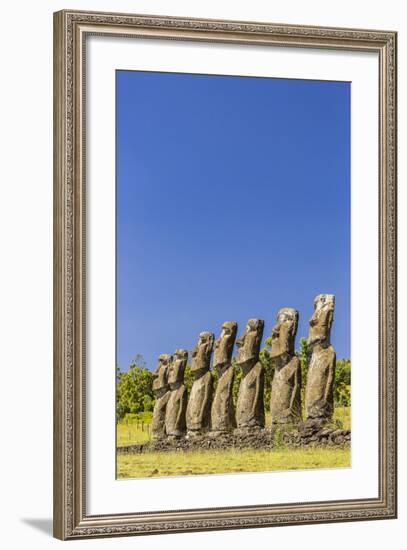 Seven Moai at Ahu Akivi-Michael-Framed Photographic Print