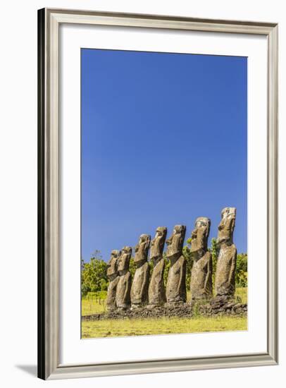 Seven Moai at Ahu Akivi-Michael-Framed Photographic Print